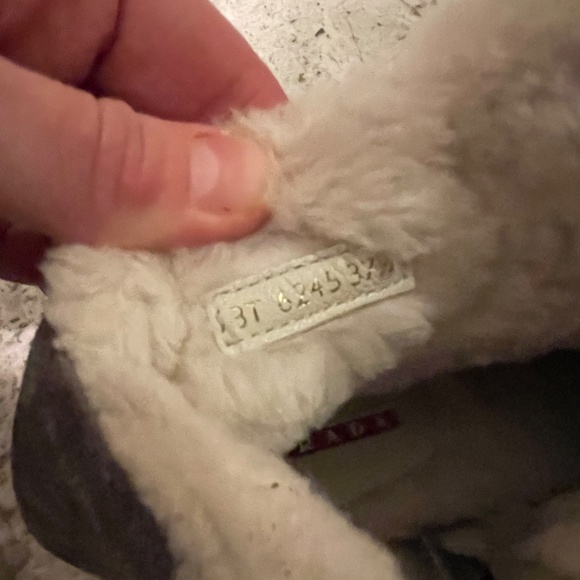 Prada Gray Suede Shearling Boots - Picture 6 of 8